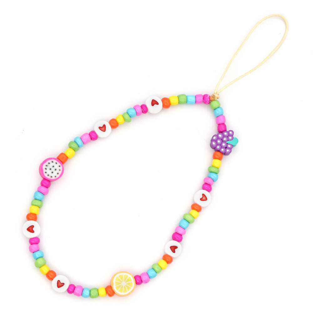 Wholesale Acrylic Ball Nylon Phone Lanyard